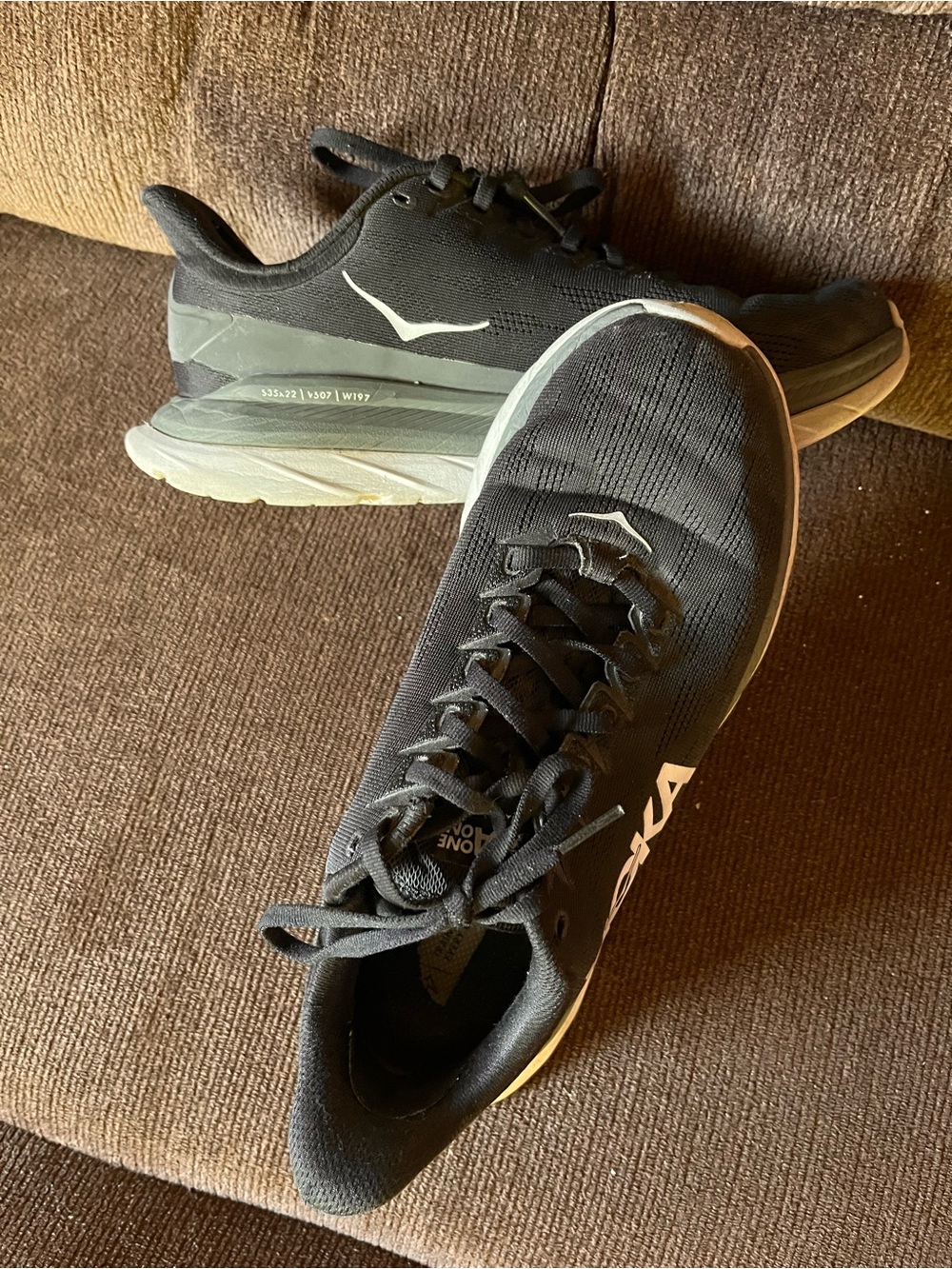 Hoka One One Women’s Black and Gray Athletic Running Shoes